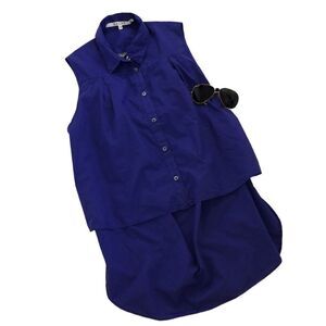 Hache Sleeveless Button Down Blouse